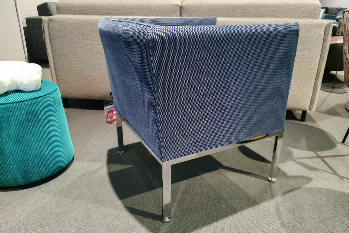 Brühl - Sessel Randolph Stoff 4495 0063 Dunkelblau Gestell Chrom Glänzend - 6