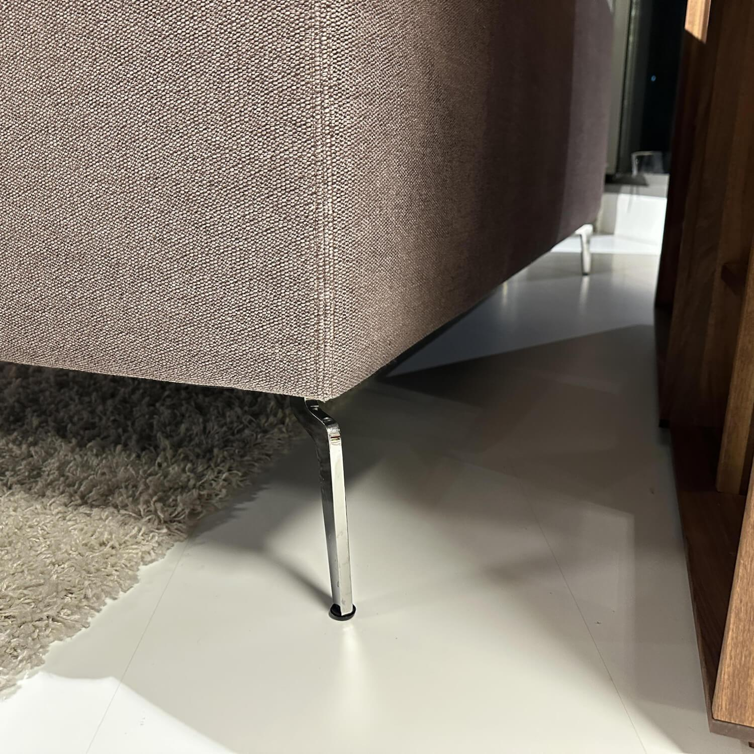 Werther - Ecksofa Skagen Stoff U 3255 K Tala Rosé Grau Rosa Gestell Chrom Glänzend Inklusive Kissen - 3