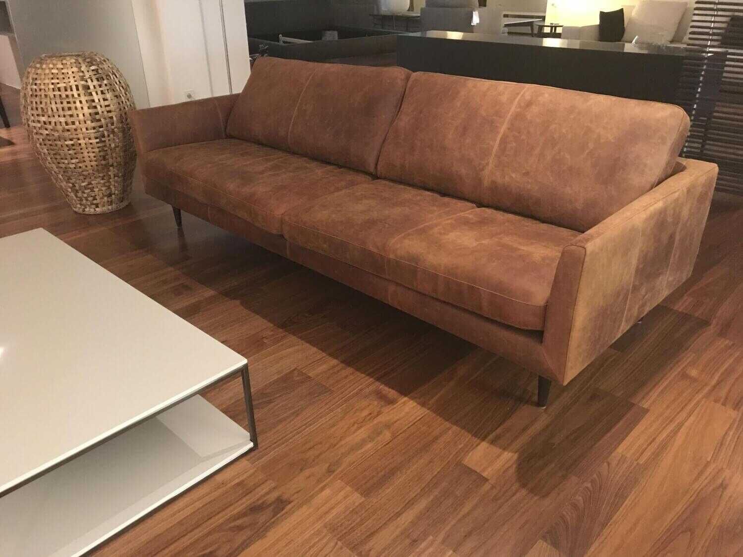 TM Collections - Garnitur Mayfair Sofa und Sessel Leder C Diesel Brandy Sofa Sessel mit Kissen - 7