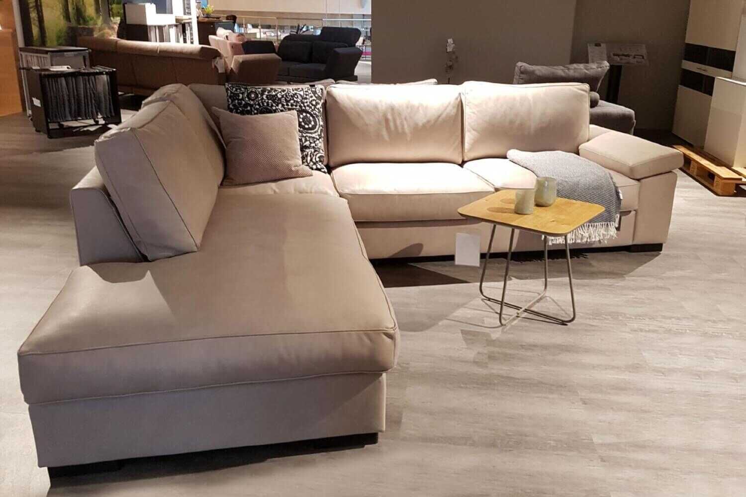 Meisterstücke - Ecksofa M-200 Nubukleder PG 30 Twilight Grey mit 5 Rückenkissen - 2