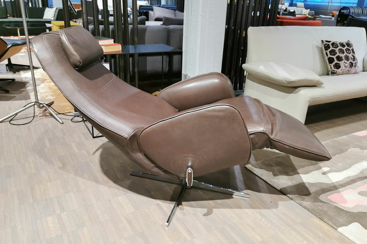 Jori - Relaxsessel Cosy Ghost Mono-Move Medi Leder Lotila Cappuccino Braun Gestell Chrom - 6