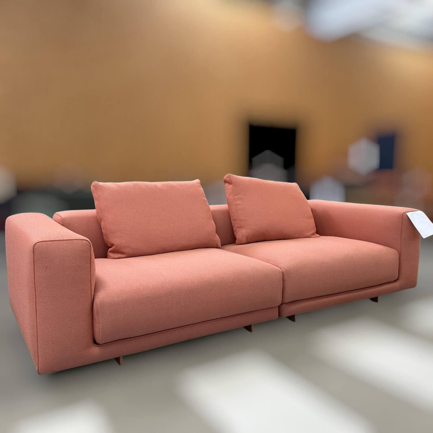 COR - Sofa Moss Stoff 10071 Grapefruit Rosa Gestell Metall Beigerot Lackiert - 4
