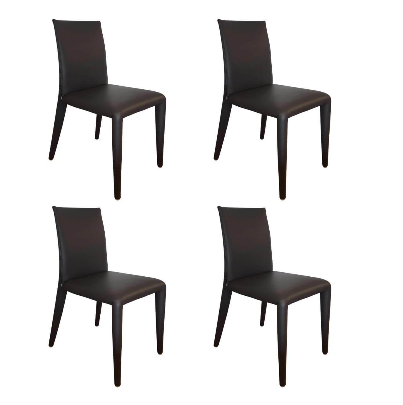 B&B Italia - 4-er Set Stuhl Vol au Vent Leder Gamma Grau - 1