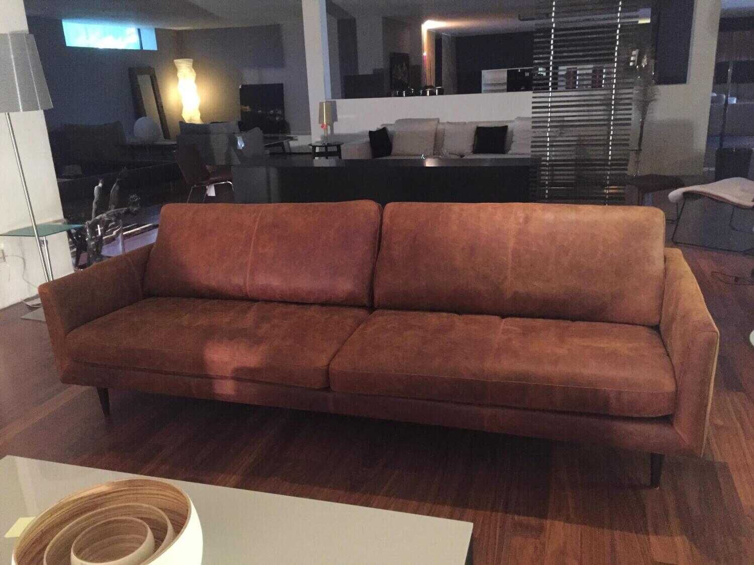 TM Collections - Garnitur Mayfair Sofa und Sessel Leder C Diesel Brandy Sofa Sessel mit Kissen - 2