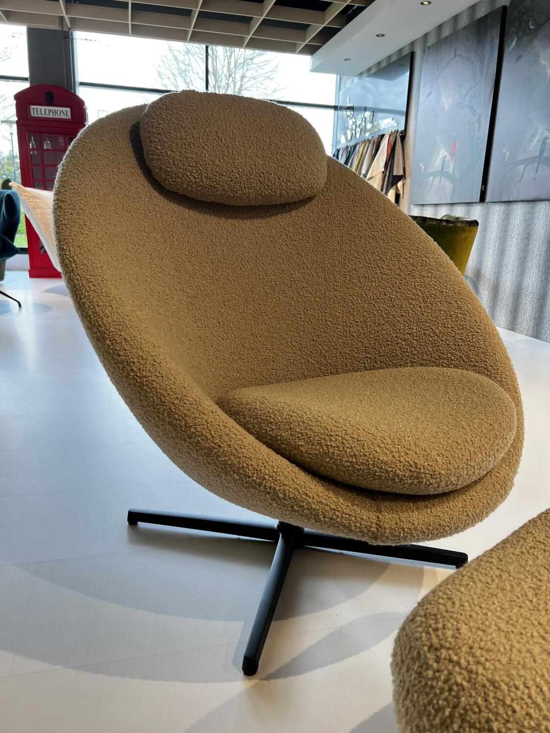 Cane Line - Loungesessel Pace Stoff Textil Light Brown Scent Beige Gestell Aluminium Retour Swivel Schwarz Inklusive Hocker - 8