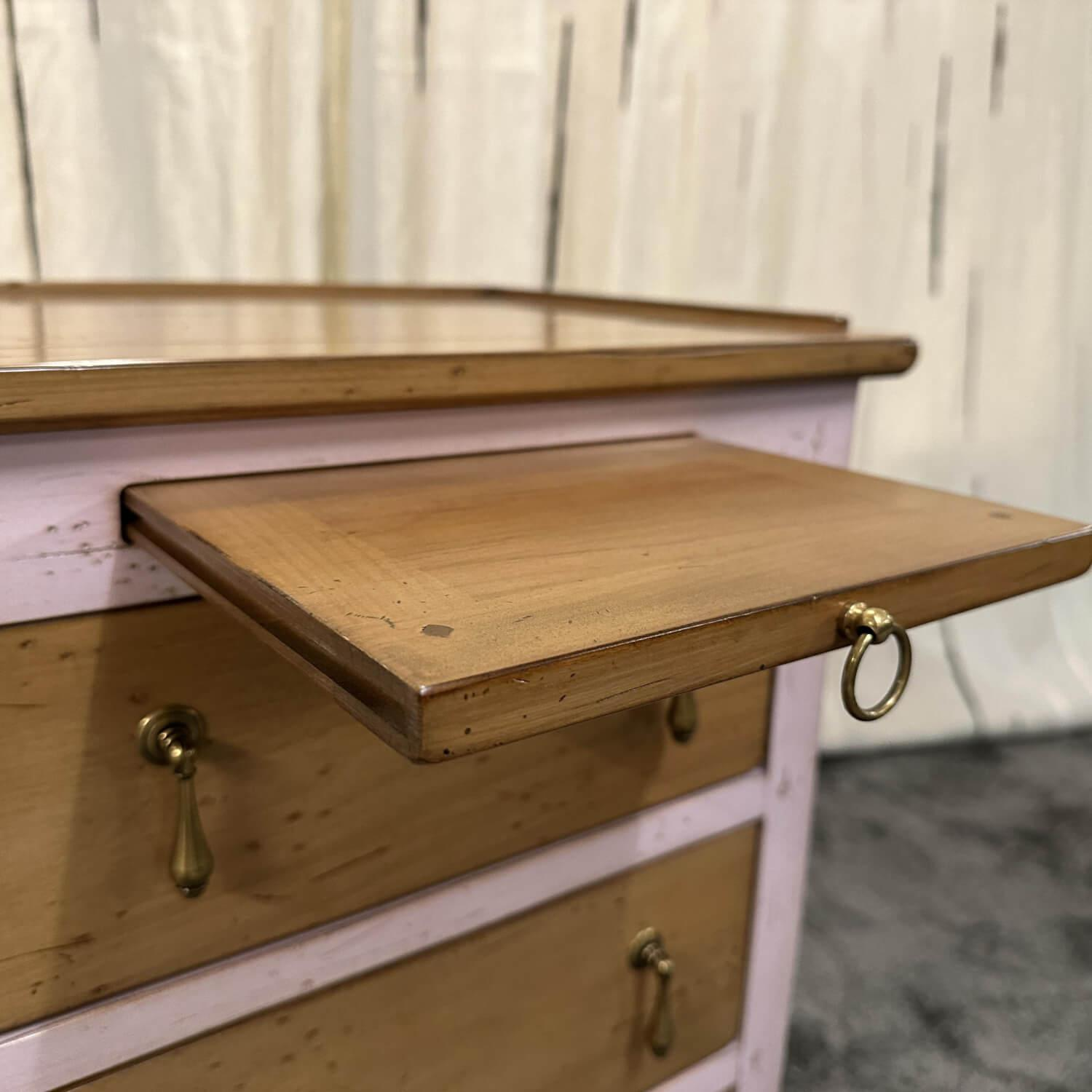 Ehalt - Kommode Petite Commode 3 Tiroirs GRE031 Holz Kirschbaum Rosa Und Kirschbaumfarben Mit Kleinem Auszugstisch - 2