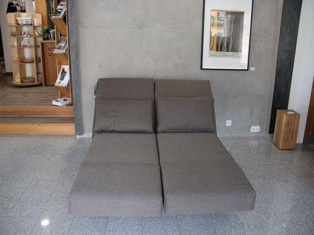 Brühl - Sofa Moule Medium Stoff 3660-25 Grau Holzkufe Eiche Hell Geölt mit Drehfunktionen - 3