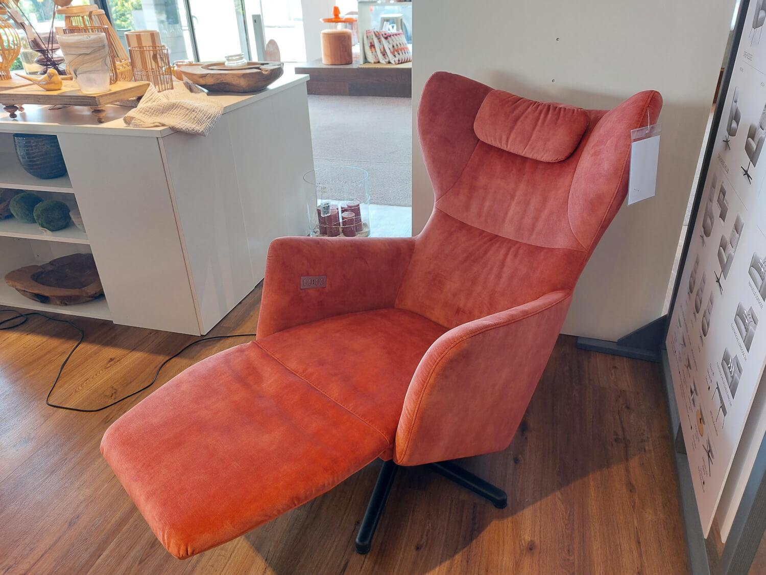 Comfort Republic - Drehsessel Clemens Stoff Ispra 92 Blush Rot Sternfuß Schwarz - 3