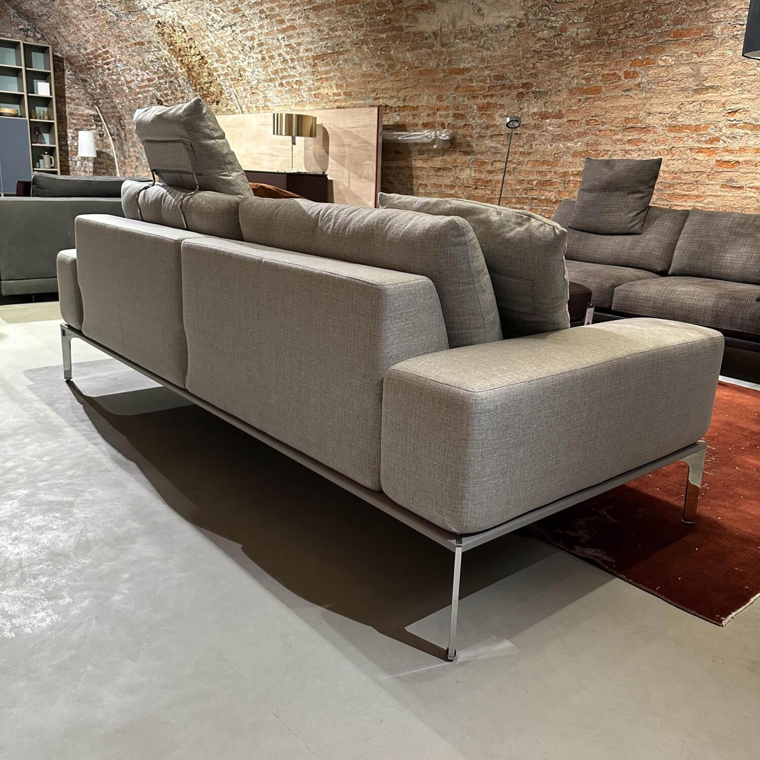 Bielefelder Werkstätten - Sofa Spirit Stoff JAB Xantos 1 1362 093 Grau Gestell Platingrau Lackiert Metallfuß Chrom Mit Rückenverstellung Und Kissen - 8