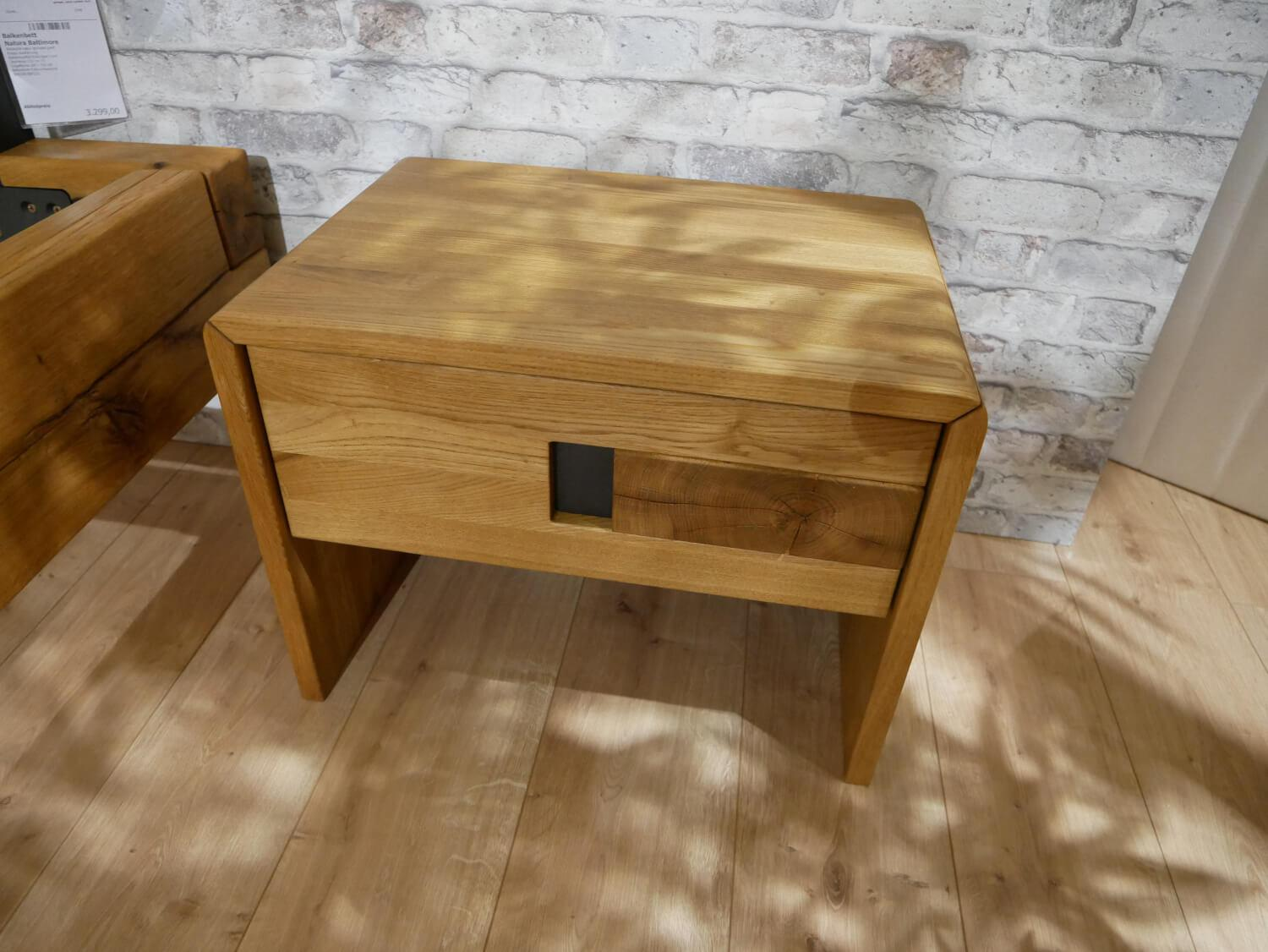 Natura - Balkenbett HHK-Fagus Balkenbett Baltimore Wildeiche Natur mit 2 Kommoden - 3