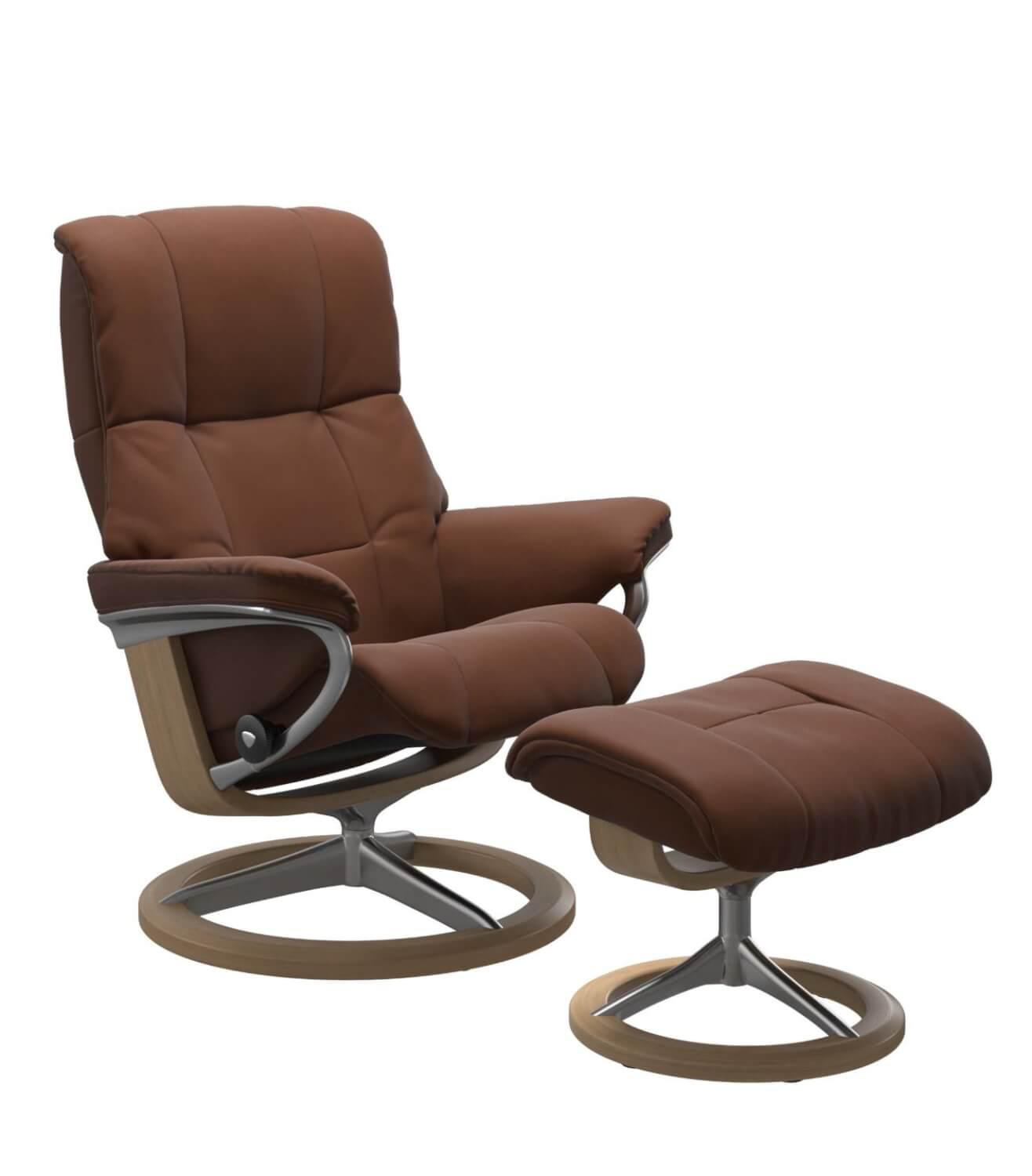 Stressless - Stressless Sessel mit Hocker Mayfair M Leder Paloma Cooper Signature Eiche - 1