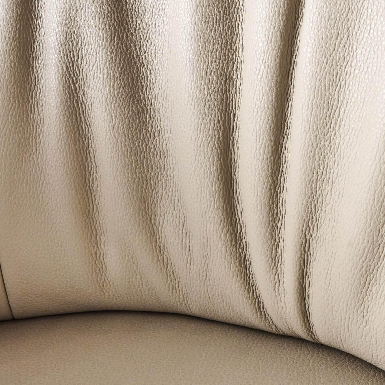 Poltrona Frau - Sessel Archibald Leder Nest Salgemma Beige Creme Grau Untergestell Nickel Brüniert - 4