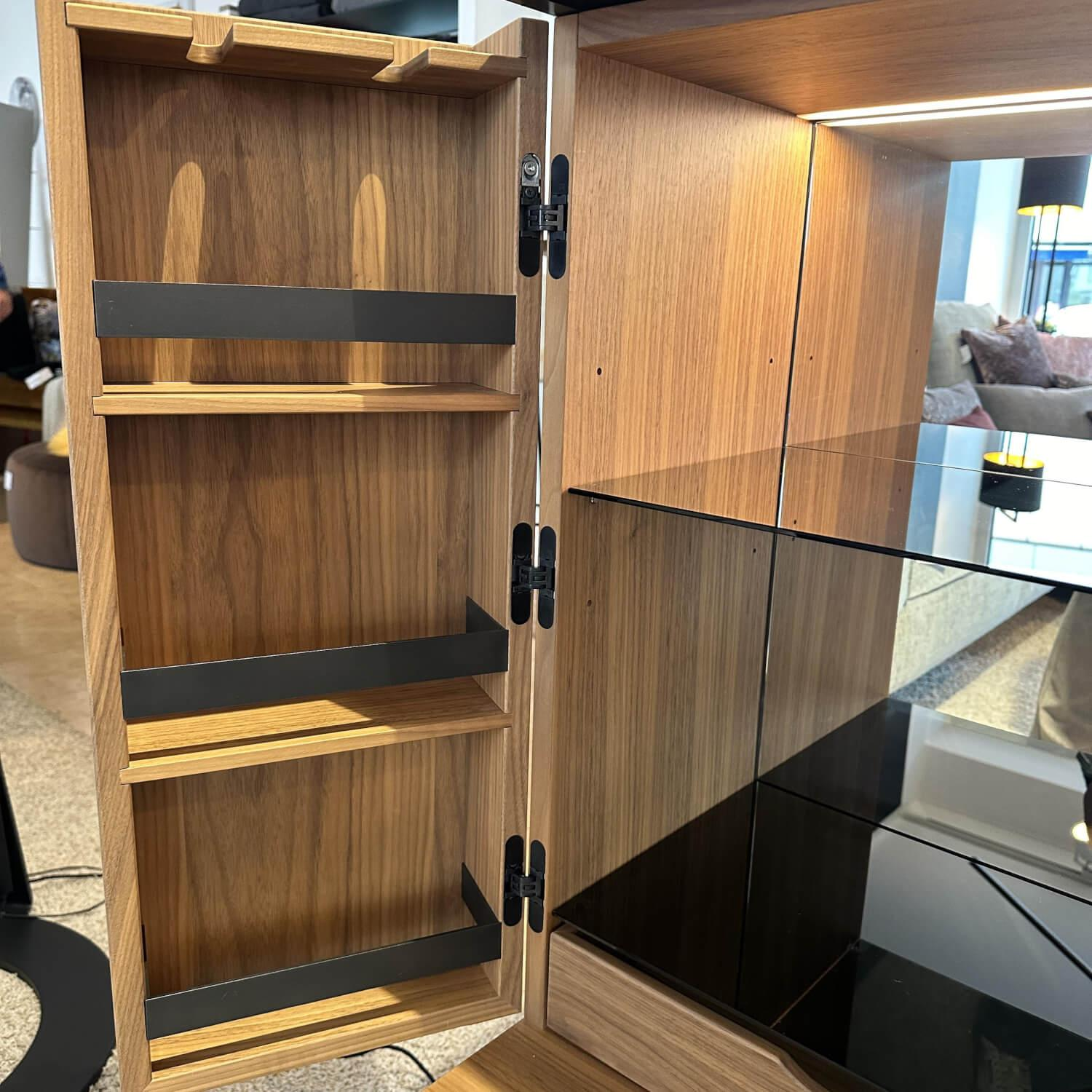 More - Barschrank Harri Nussbaum Massiv Gestell Metall Anthrazit Inklusive Led Beleuchtung - 11