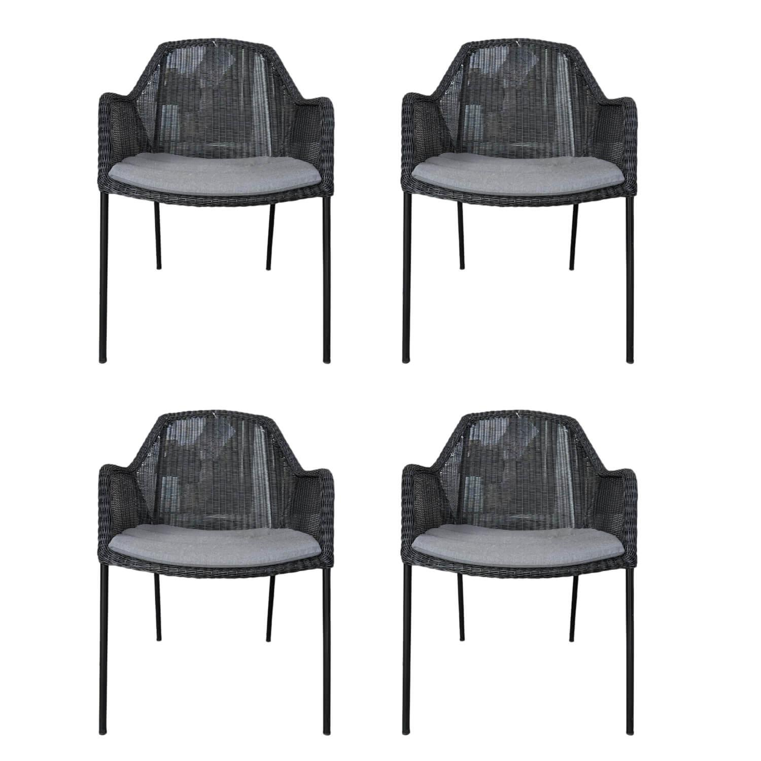 Cane Line - 4er Set Outdoor-Sessel Breeze Cane -Line Faser Natte Grau Aluminium - 1