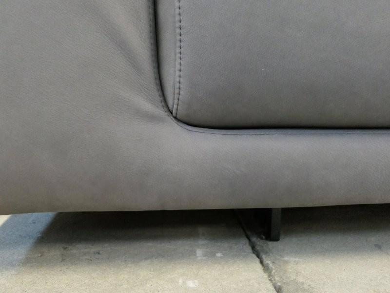 COR - Sofa Moss Leder 681 Graphit Grau Gestell F05 Feinstruktur Schwarz Inklusive Rückenkissen - 7