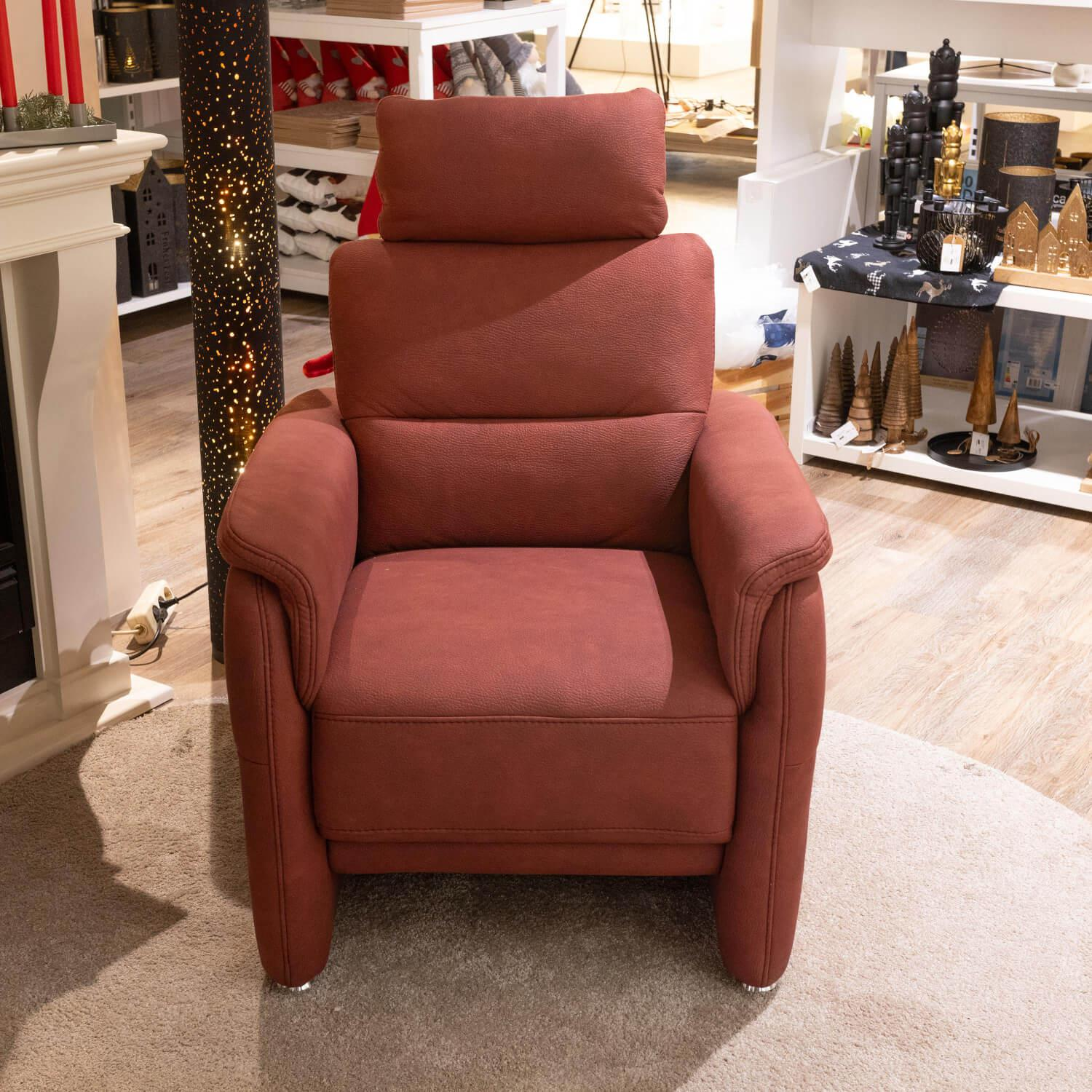 OrthoSedis - Polstergarnitur Stoff Ares Bordeaux Rot Fuß Aluminium Poliert Inklusive Kissen - 12