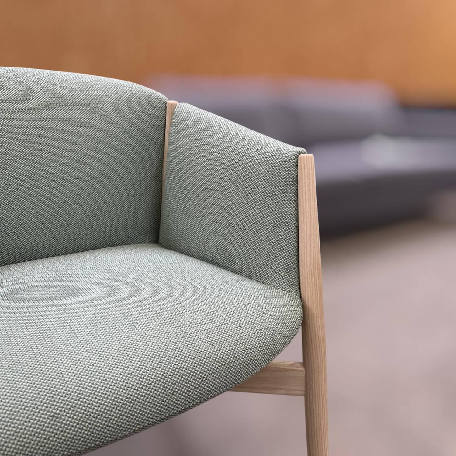 COR - 2er Set Armlehnstuhl Kagu 661 Stoff 10077 Hellgrün Gestell Esche Natur Geölt - 5