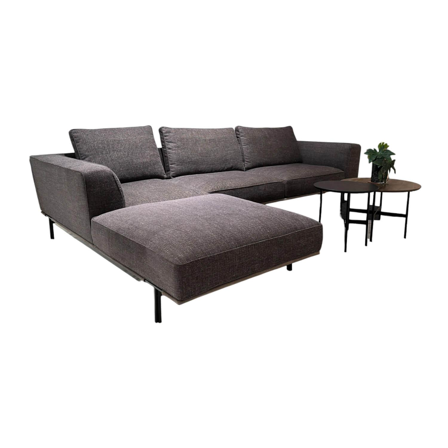 Molteni & C - Ecksofa Gregor Stoff W1534 Wasabi Cioccolato Anthrazit Gestell Zinnfarben Lackiert Ohne Couchtisch - 1