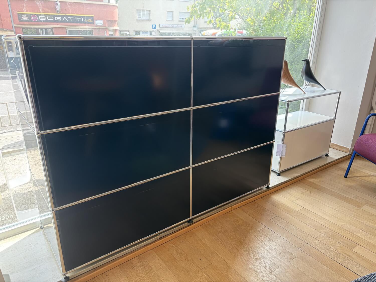 USM Haller - Sideboard USM Metall Stahlblau Pulverbeschichtet Gestell Metall Verchromt - 2