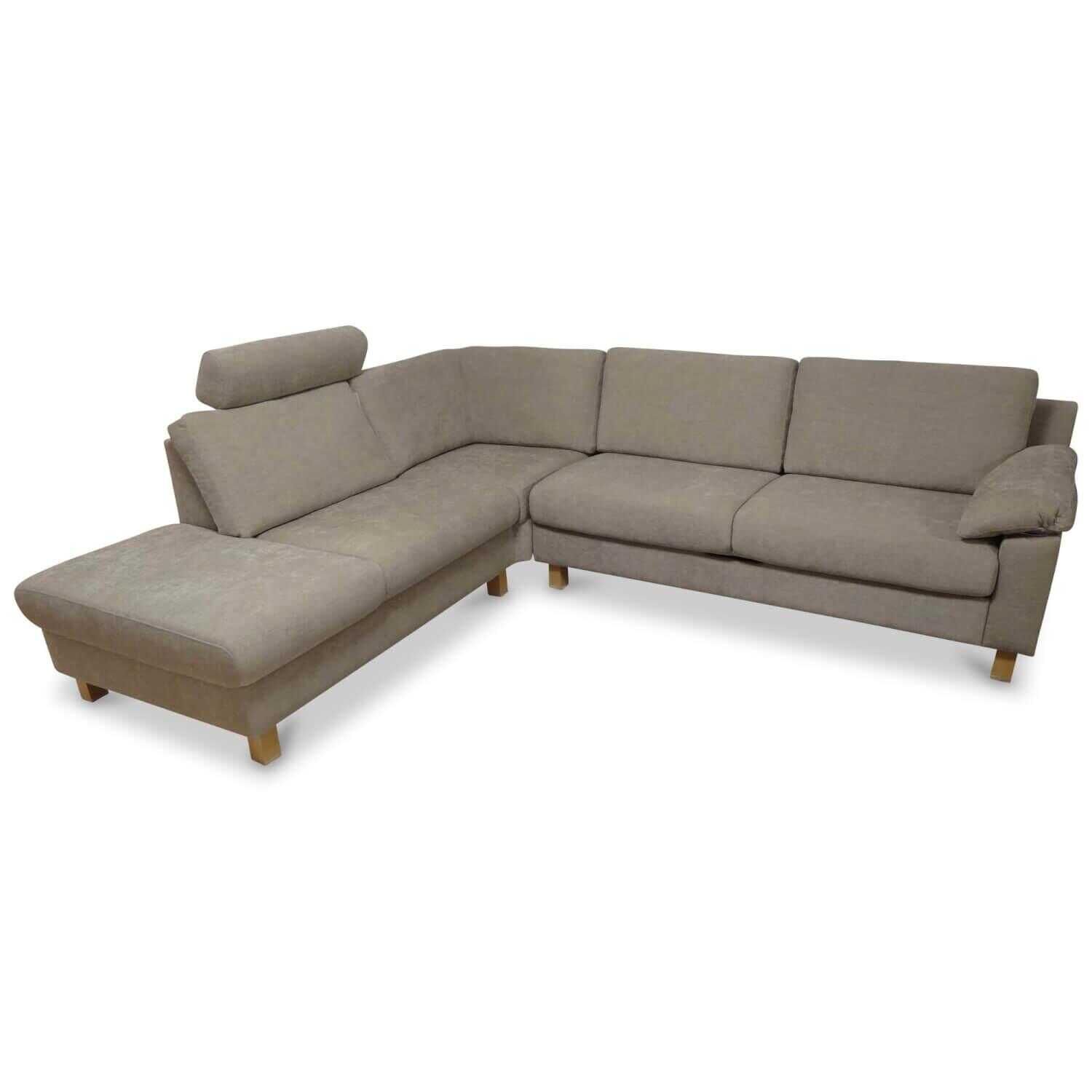 E. Schillig - Ecksofa Flex Plus Stoff Beige Grau mit Sitzvorzug - 1