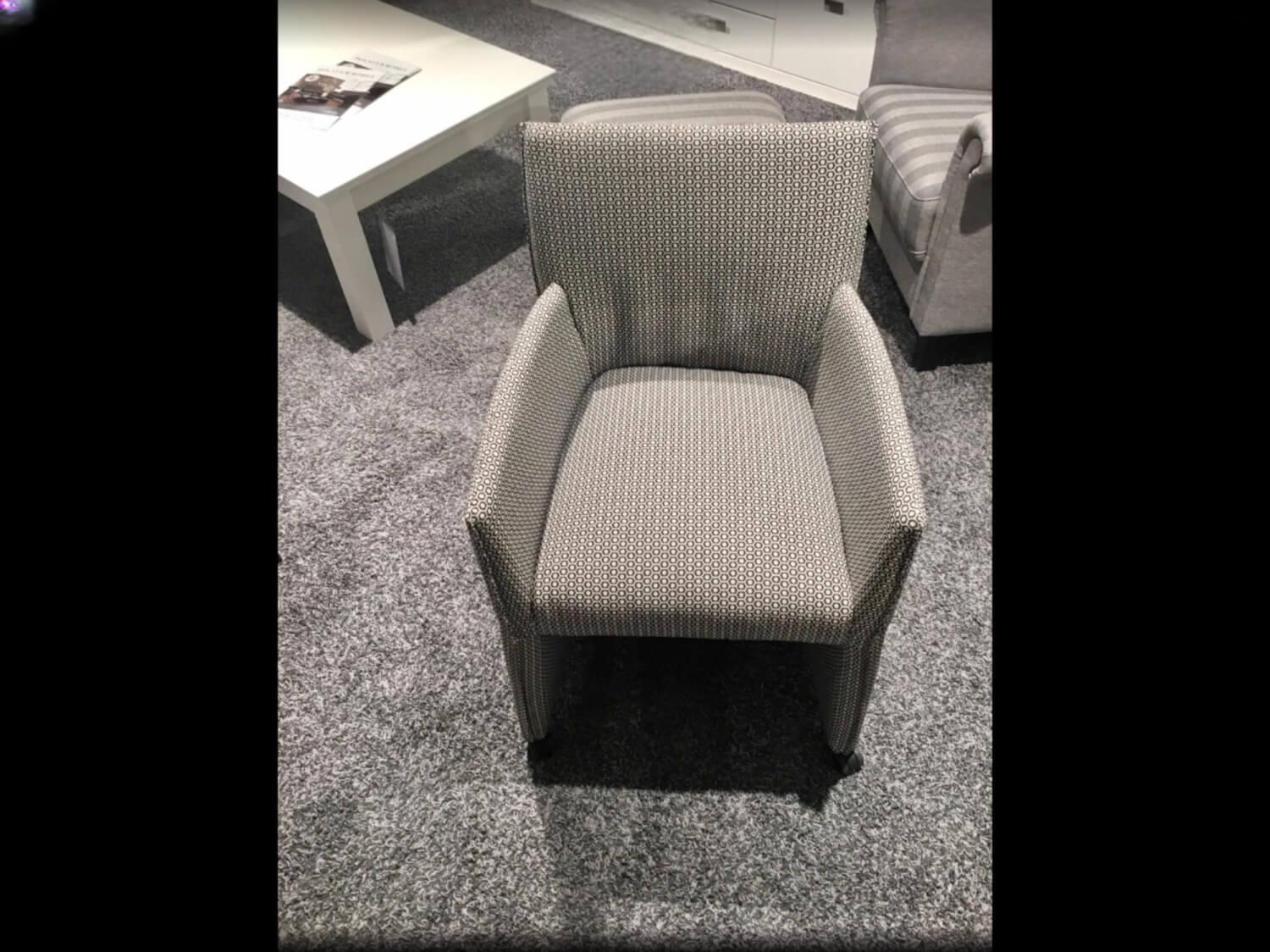 Musterring - 6er-Set Sessel MR Picara 317 Stoff Yves Silber Und Stoff Mango Grey Grau Fuß Kunststoffrollen Schwarz - 6