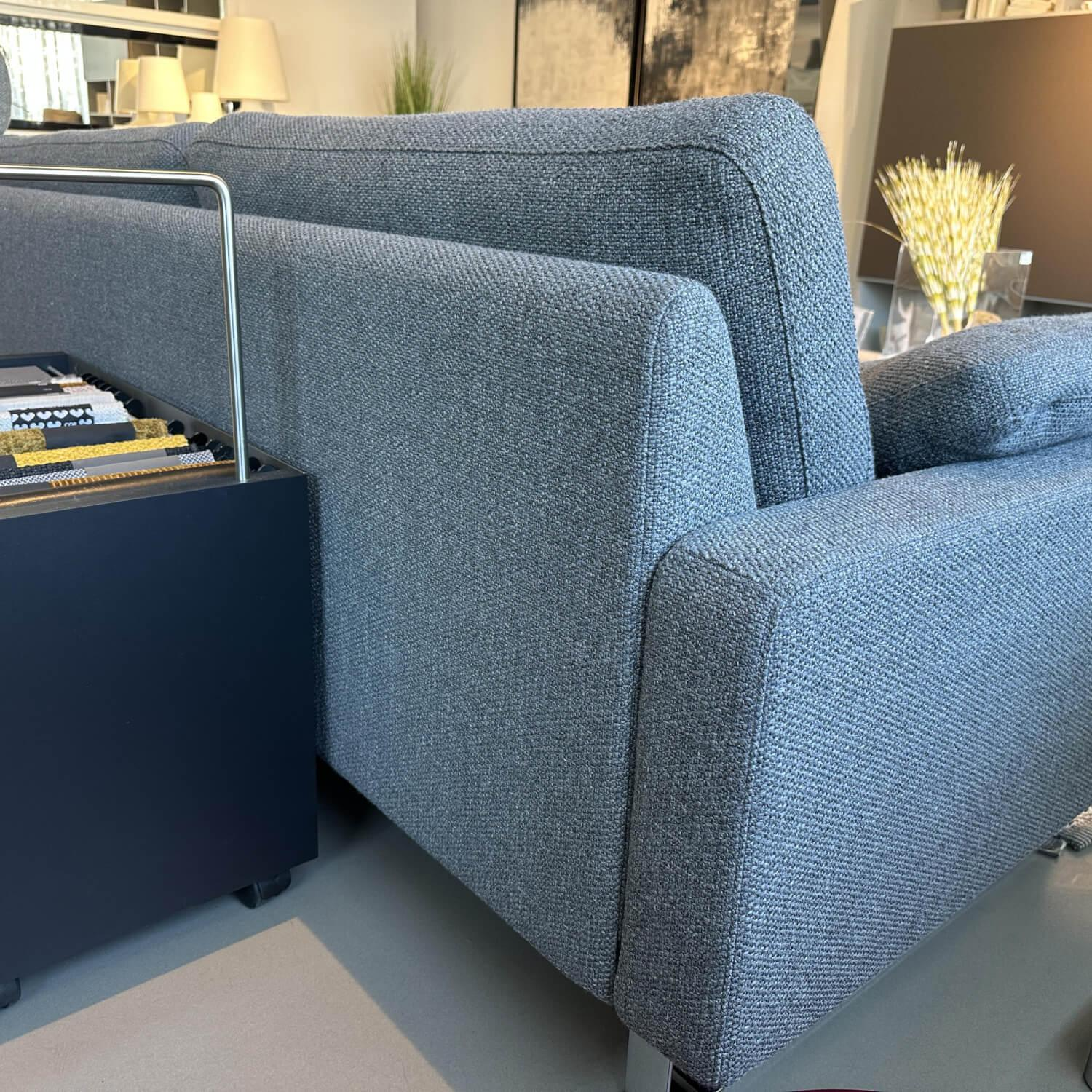 COR - Ecksofa Conseta Stoff 5016 Mittelgrau Grau Gestell Metall Verchromt Inklusive Armkissen - 4