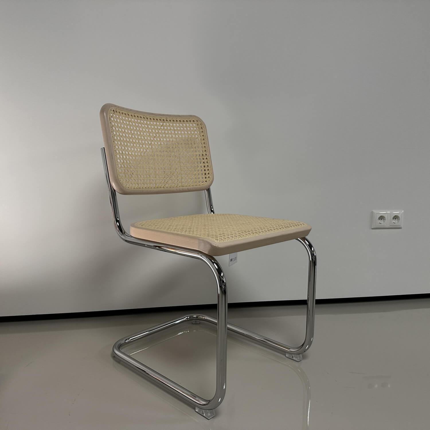 Thonet - Freischwinger S32 Gestell Stahlrohr Rohrgeflecht Kunststoffstützgewebe Rahmen Buche - 6