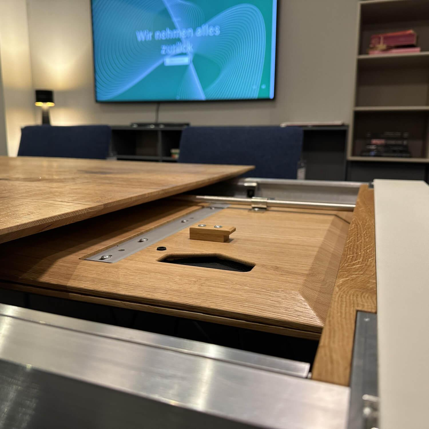 Scholtissek - Esstisch Divano VI Knorrige Eiche Mit Harz Gestelle Metall Weiß Mit Auszug - 8