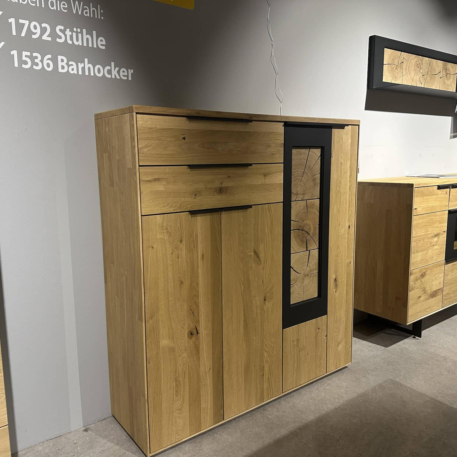 Wöstmann - Highboard Cortona Wildeiche Massiv Soft Gebürstet Inkl. Beleuchtung - 4