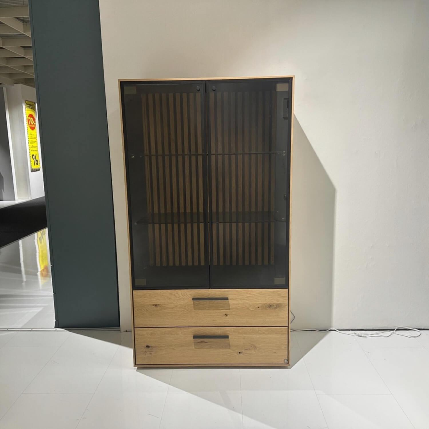Musterring - Highboard Targo Kerneiche Natur Lamelle Sandgestrahlt Inklusive Beleuchtung - 3