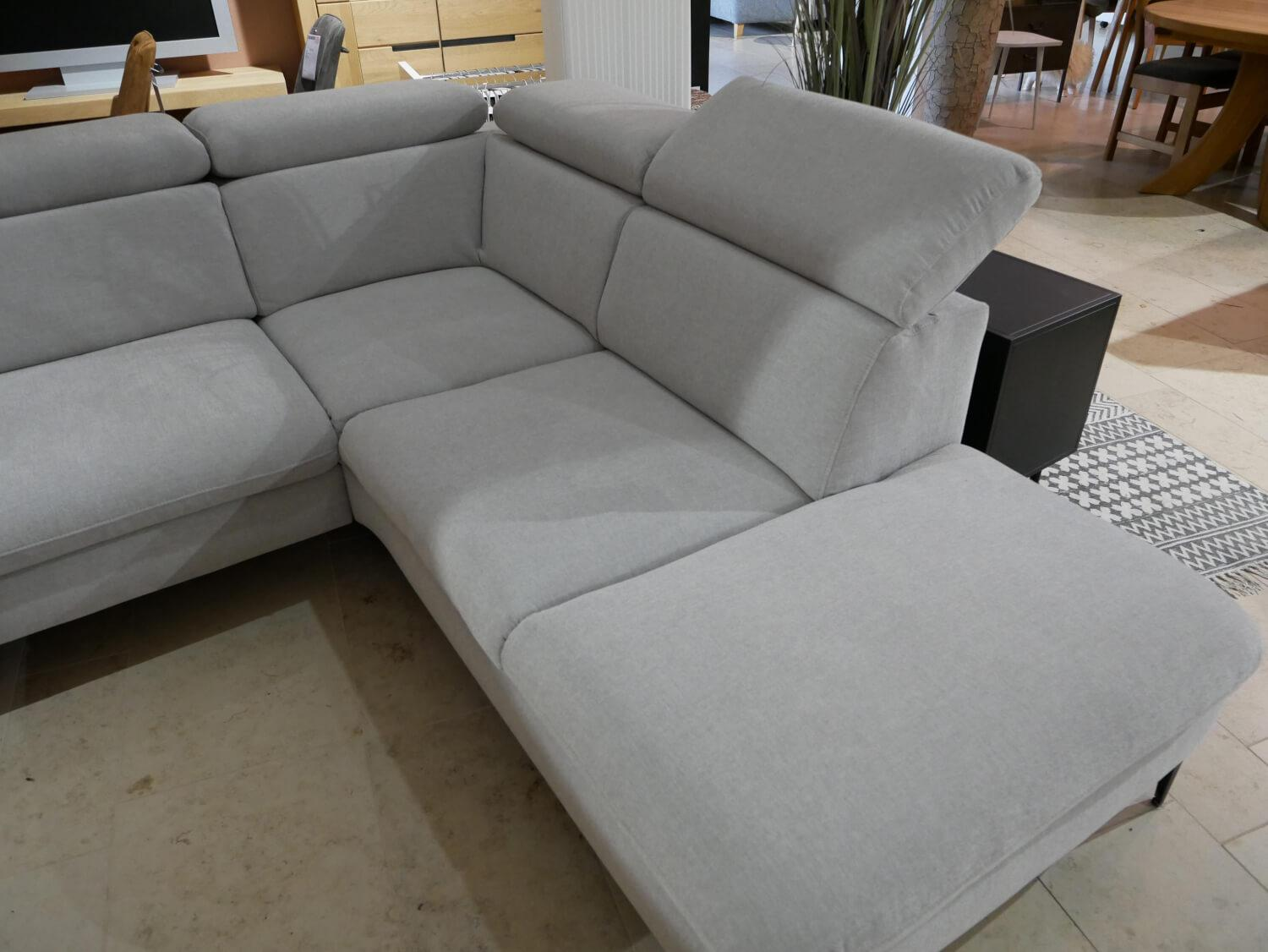 DFM - Ecksofa Klier Concept NO-06 Stoff Carmen 60 Light Grau Füße Metall Schwarz - 2