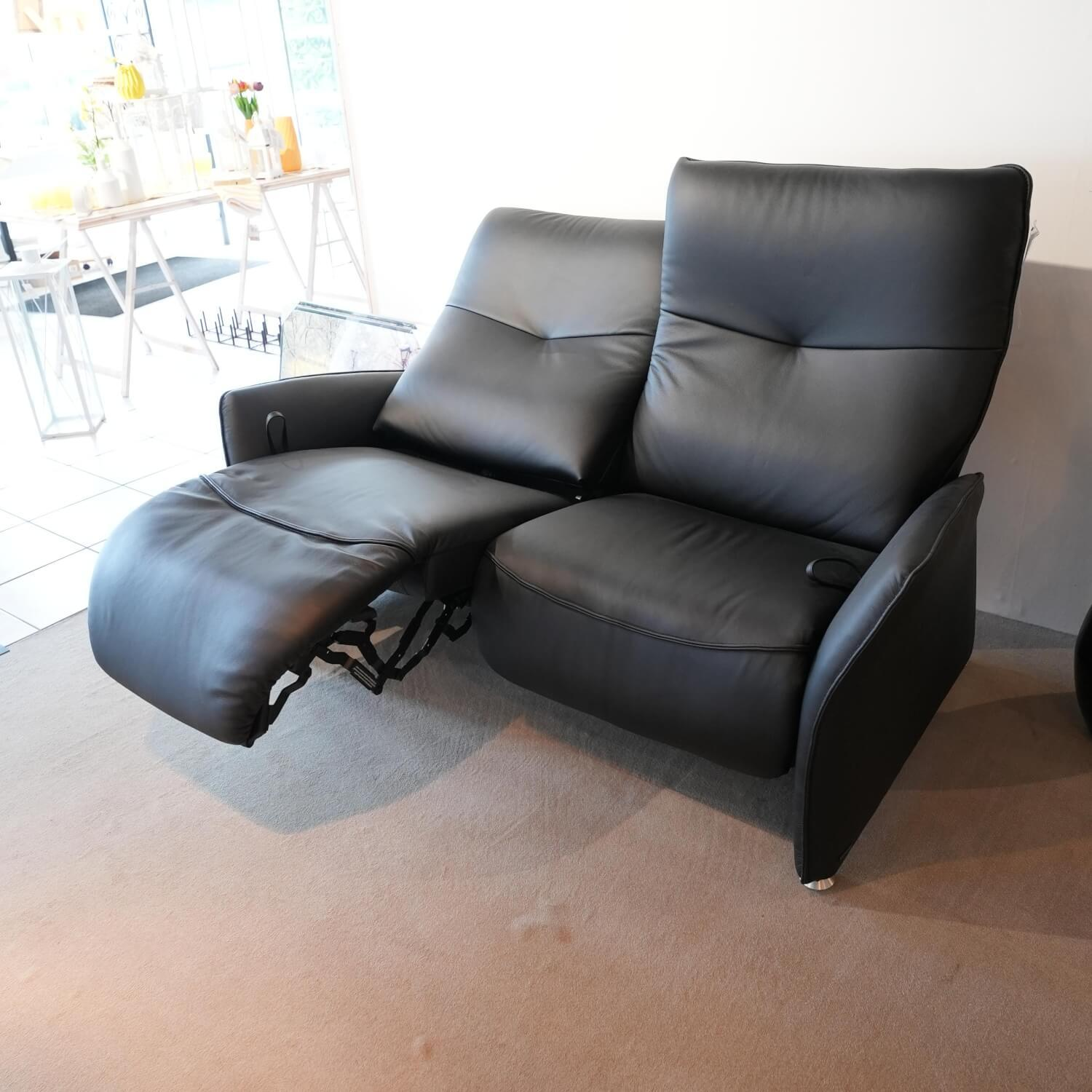 himolla - Sofa 4929 Leder 31 Longsoft Rabe Schwarz Fuß Aluminium Mit Relaxfunktion - 2