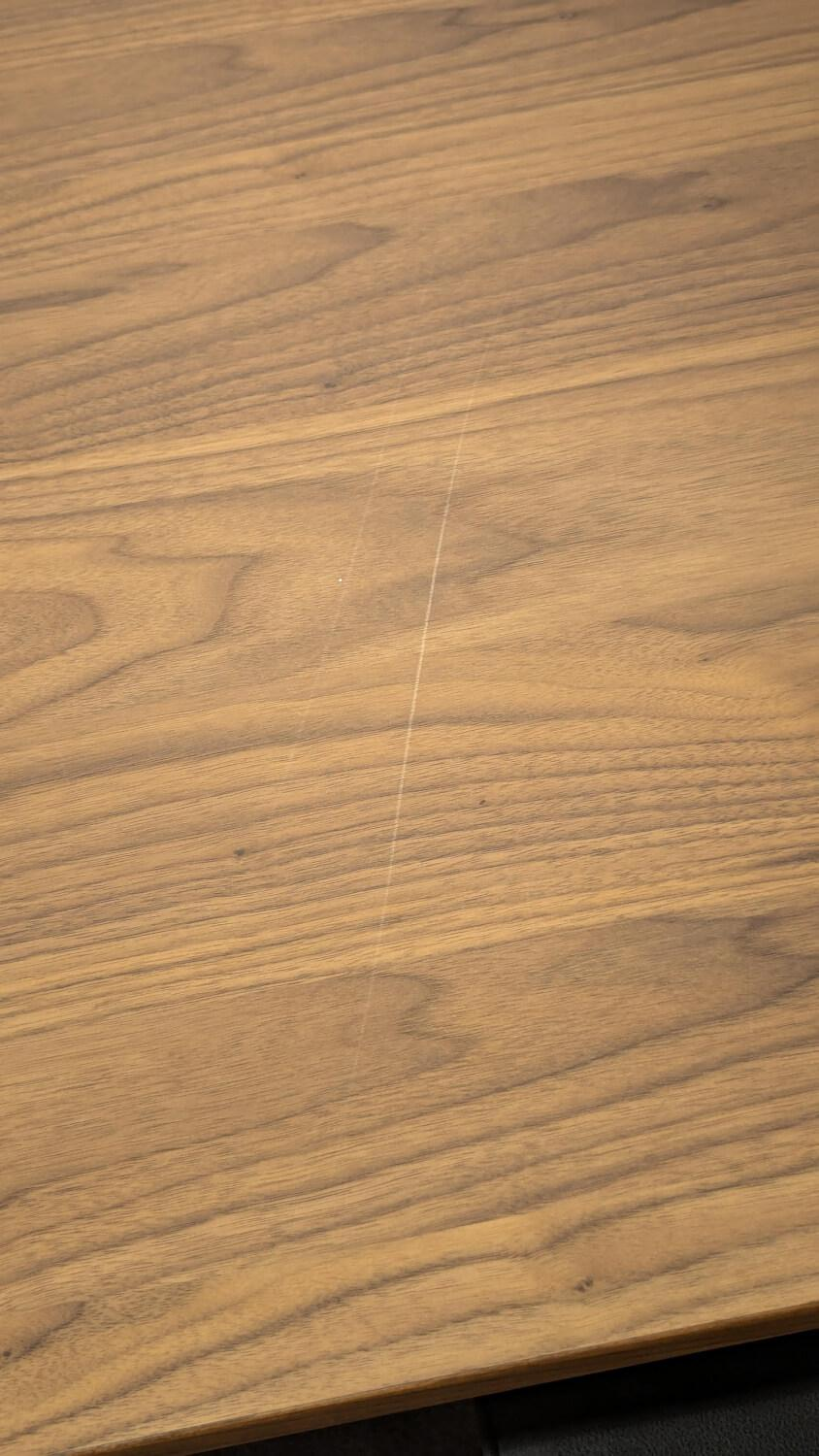 Gwinner - Esstisch ET524 200 Platte Nussbaum Natur Geplankt Lackiert Gestell Schwarz Lackiert Mit Auszug  Ohne Stühle - 5
