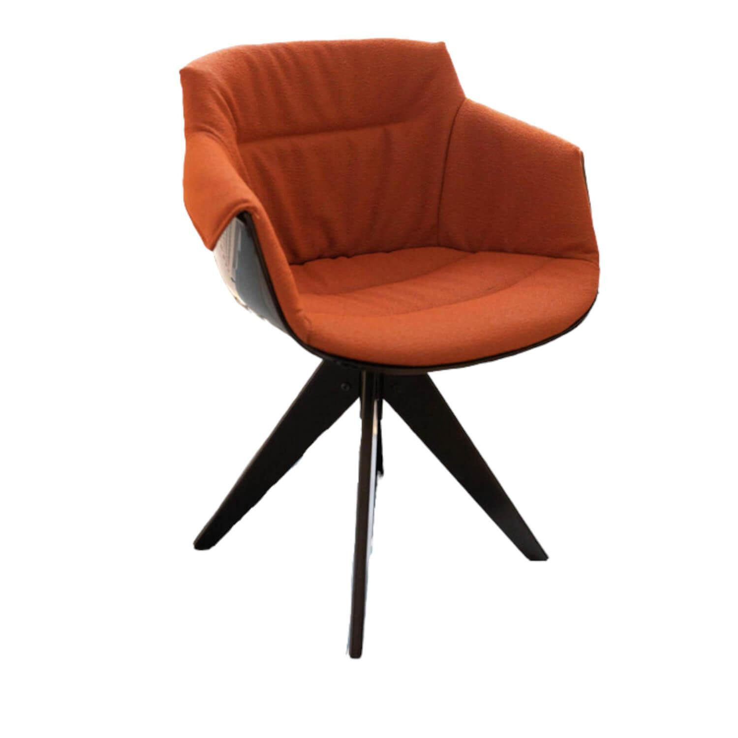 Stuhl Flow Chair Slim Bezug Stoff Parigi 11 Orange Meliert Gestell Stahl Graphitgrau Matt