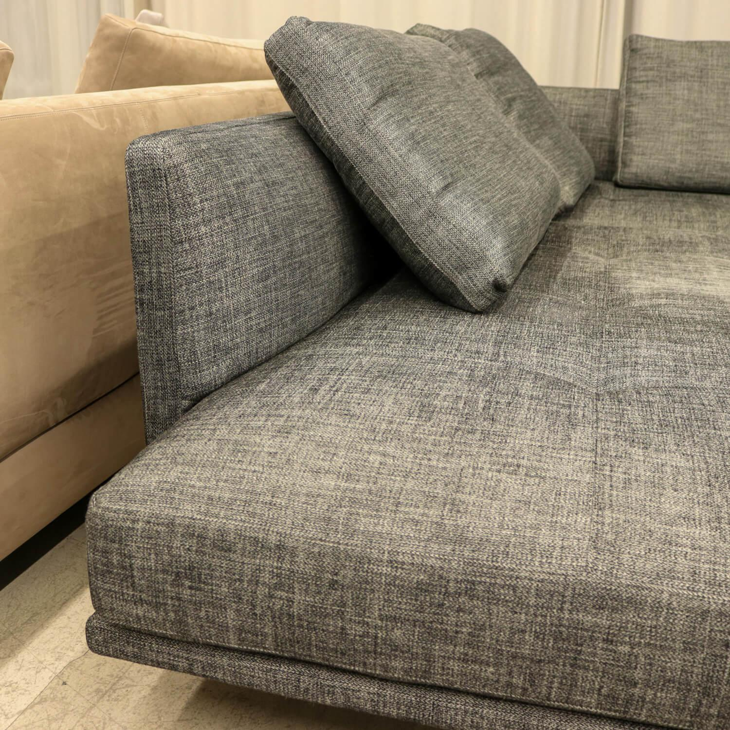 Walter Knoll - Ecksofa Prime Time Stoff Chenille Sonra 7869 Basalt Gestell Hochglanz Poliert - 4