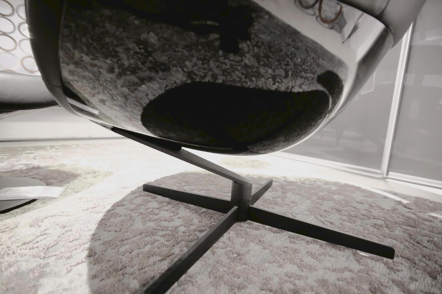 Giorgetti - Ruhesessel Auckland Mit Hocker Auckland Leder 13X606 Kreuzfuß Schwarzmatt - 2