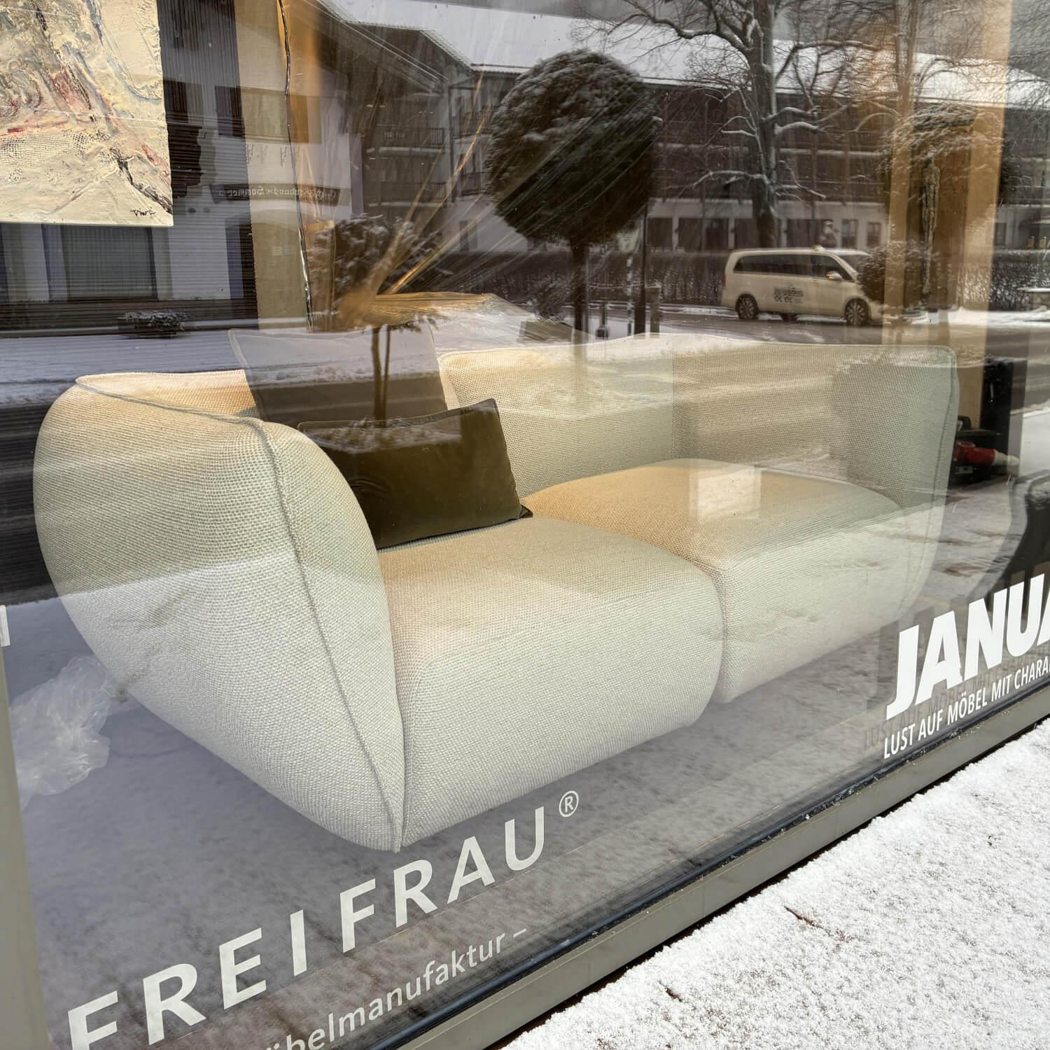 Freifrau - Sofa Mia Stoff Safire 0007 Craie Beige Inkl. Dekokissen - 6
