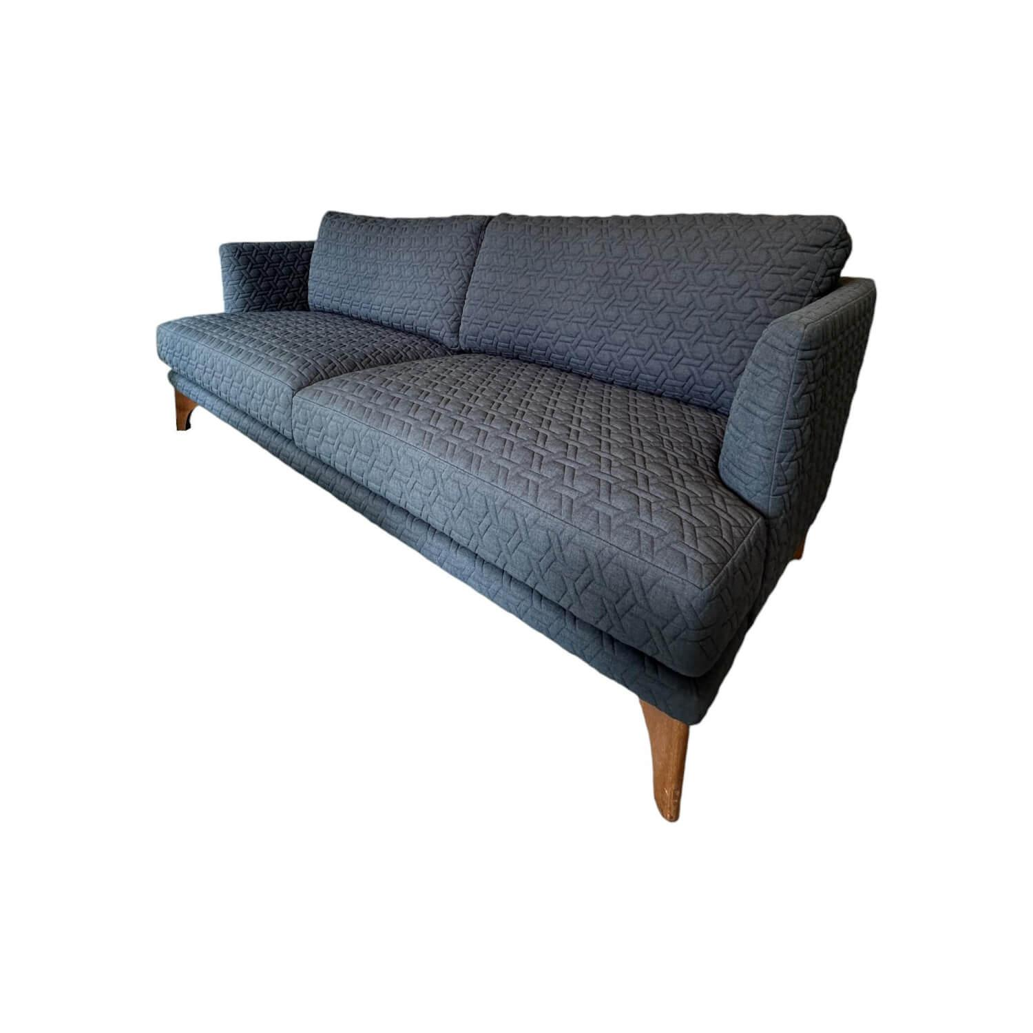 Bielefelder Werkstätten - Sofa Polo Living Stoff Chivasso Cape Town CH2998 083 Mittelblau Füße Nussbaum - 1