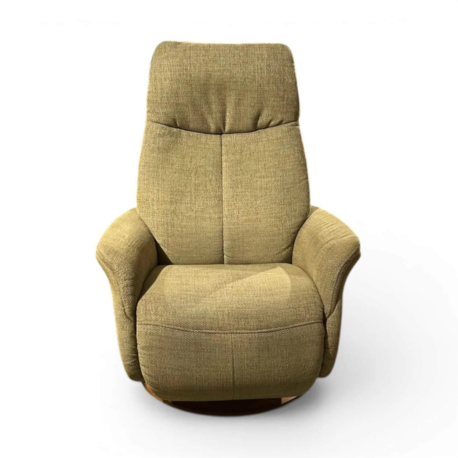 himolla - Sessel 8970 Stratus Easy-Swing Stoff Aquaclean Tibet Grün Tellerfuß Holzoptik Inkl. Aufstehhilfe - 1