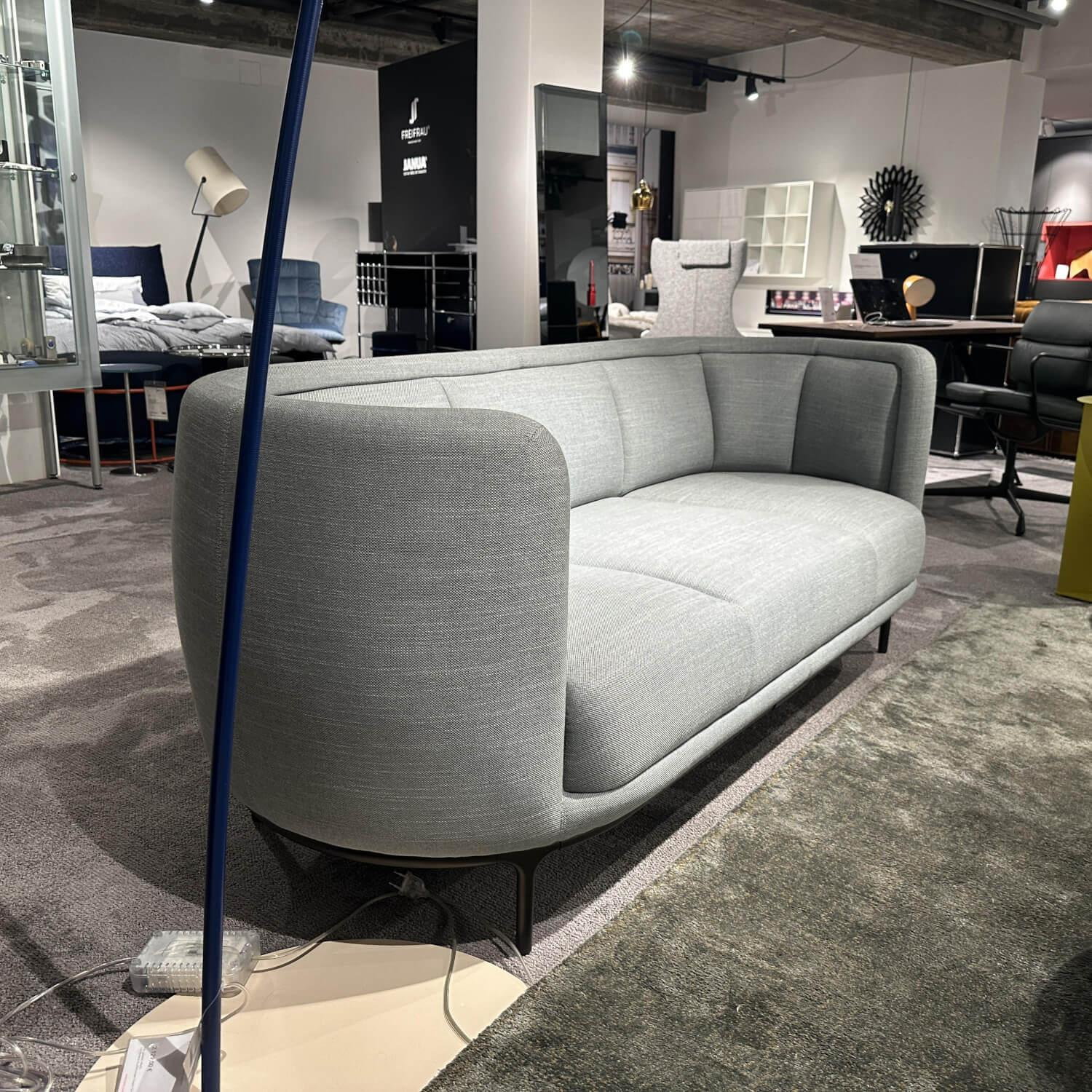 Wittmann - Sofa Vuelta 25640 Stoff F Tekla Platin Grau Füße Metall Bronze - 6