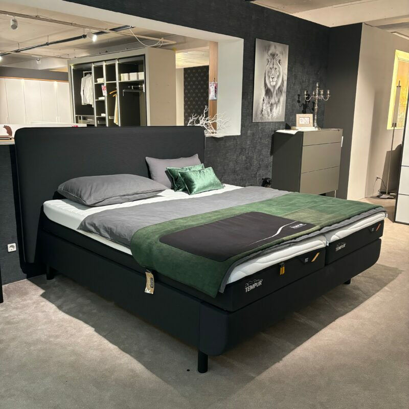 Tempur - Polsterbett 83020173 Arc Static Disc Textilgewebe Charcoal Grey Grau Füße Eiche Schwarz Matt Lackiert Kopfteil Sensory Ohne Matratze Ohne Lattenrost - 5