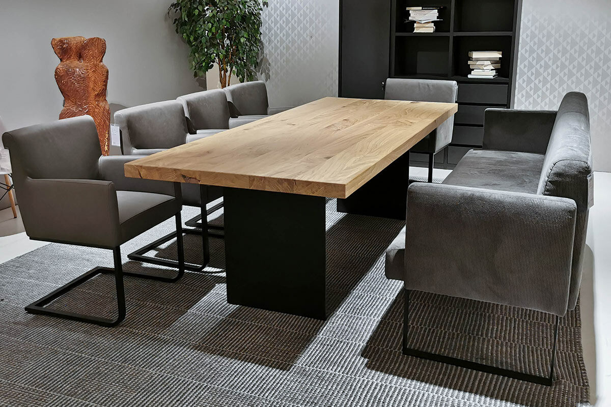 Scholtissek - Esstisch Edition Platte Sibirische Eiche Gestell Schwarz - 3