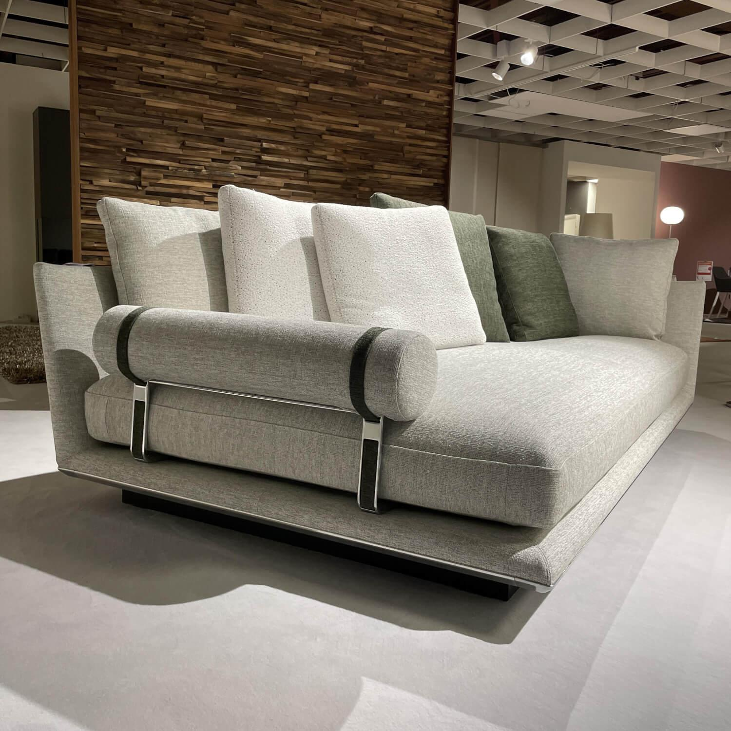 B&B Italia - Sofa Noonu Stoff Grau Meliert Rahmen Aluminium Glänzend Poliert - 7