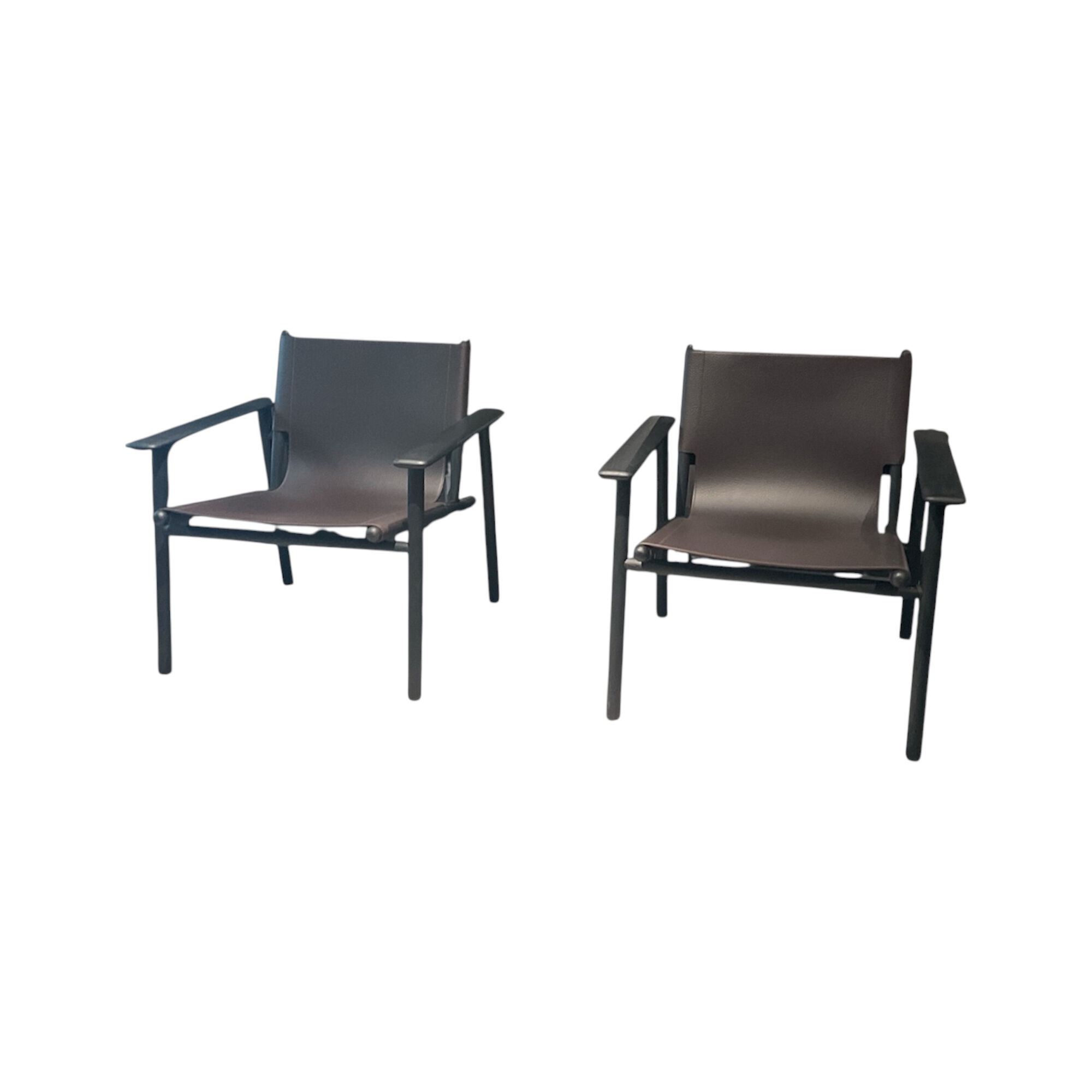 B&B Italia - 2er-Set Sessel Cordoba Kernleder 1136350 Dunkelbraun Gestell Eiche Schwarz Gebeizt - 1