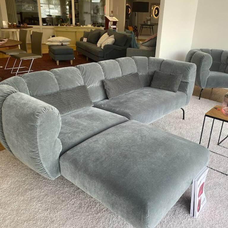 Brühl - Ecksofa Magnolia Stoff 4473 0095 Samt Grau Gestell Schwarz - 3