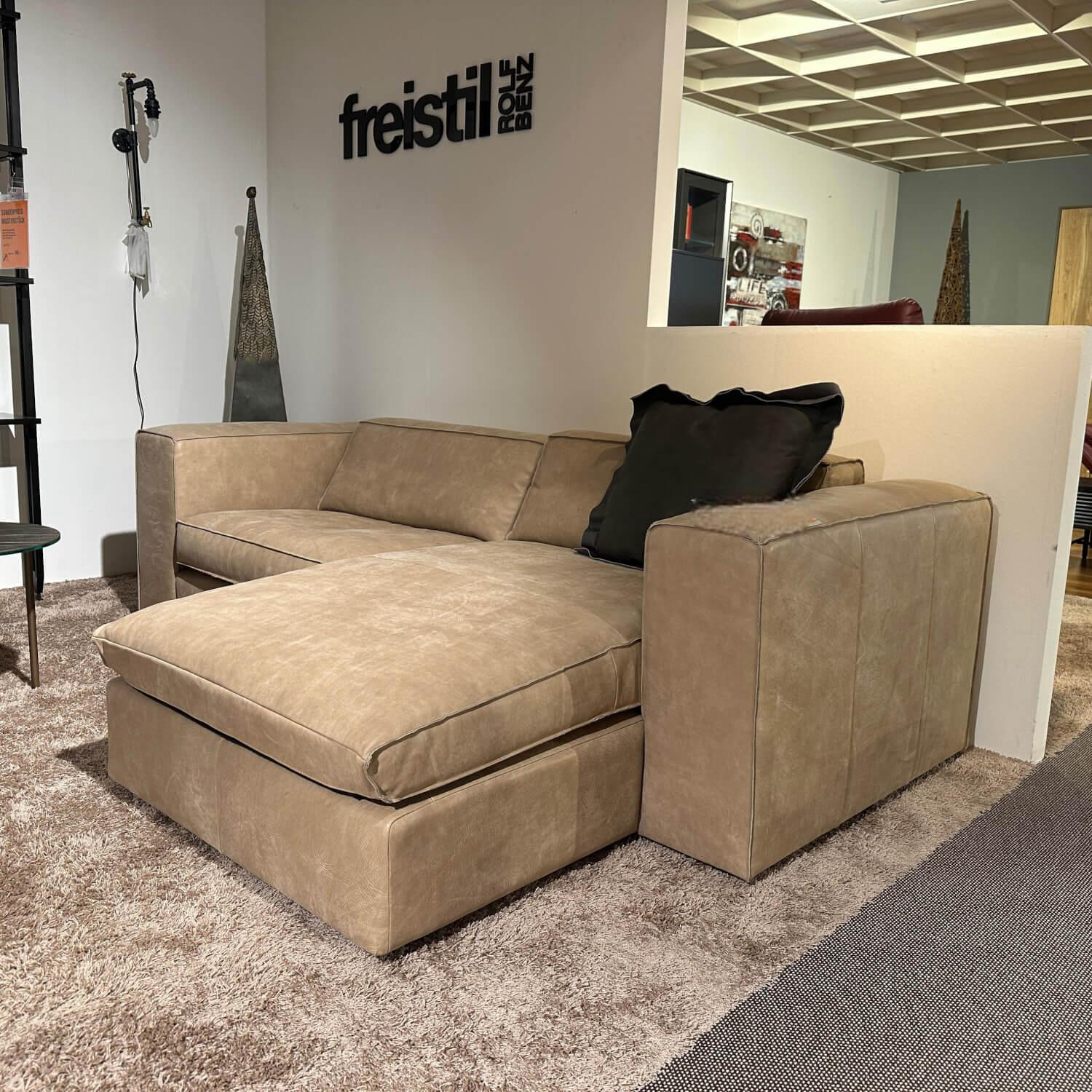 Het Anker - Ecksofa Sassari Leder S Africa Londra Braun Inklusive Rückenkissen - 4