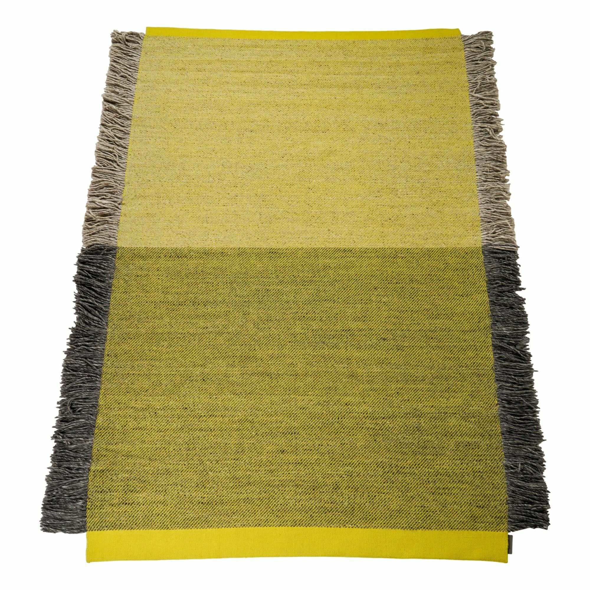 Teppich Fringe 422 Gelb Grau Schwarz Weiß Handgewebt