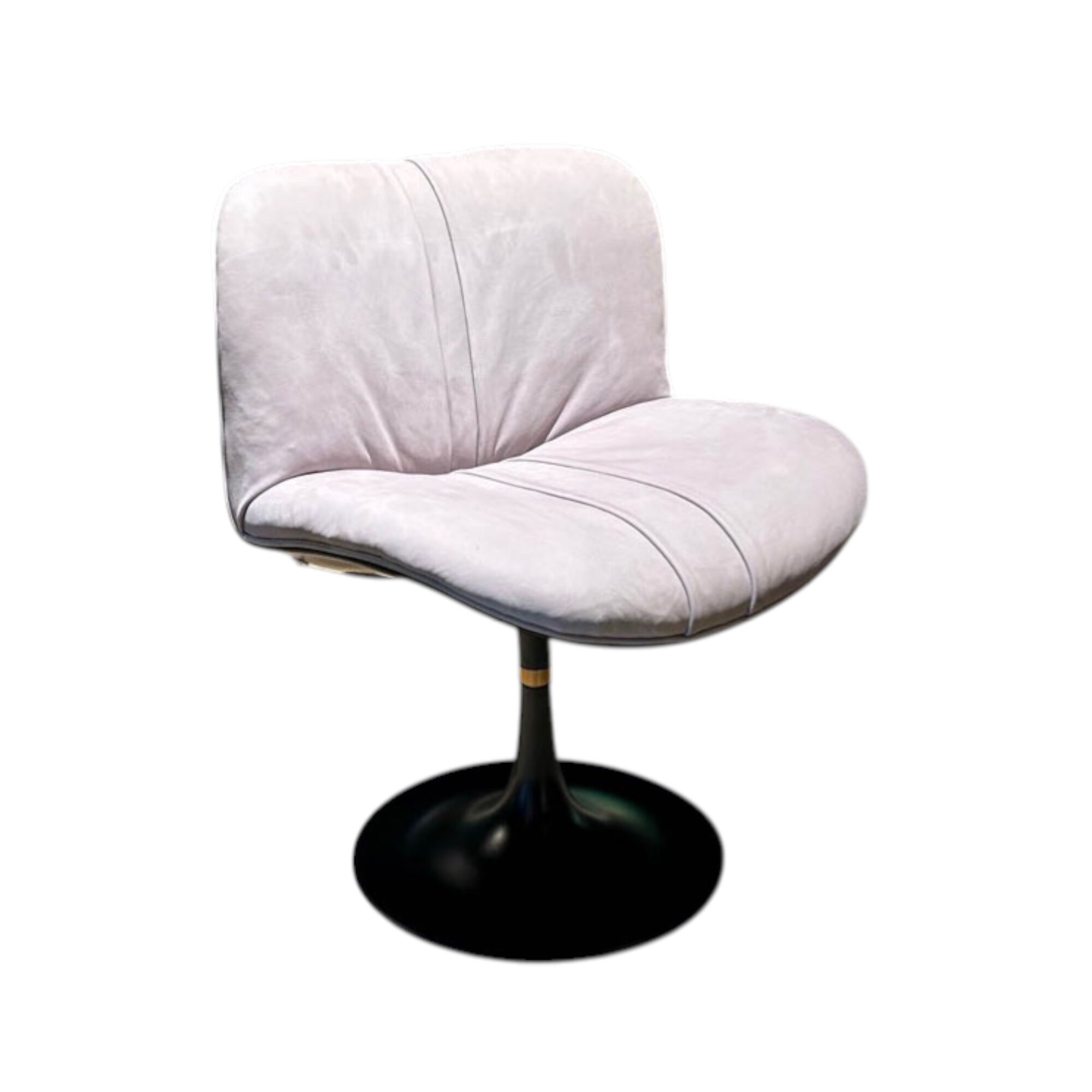 Baxter - Stuhl Marilyn Leder Kashmir lilas Flieder Grau Gestell Metall Schwarz Lackiert - 1