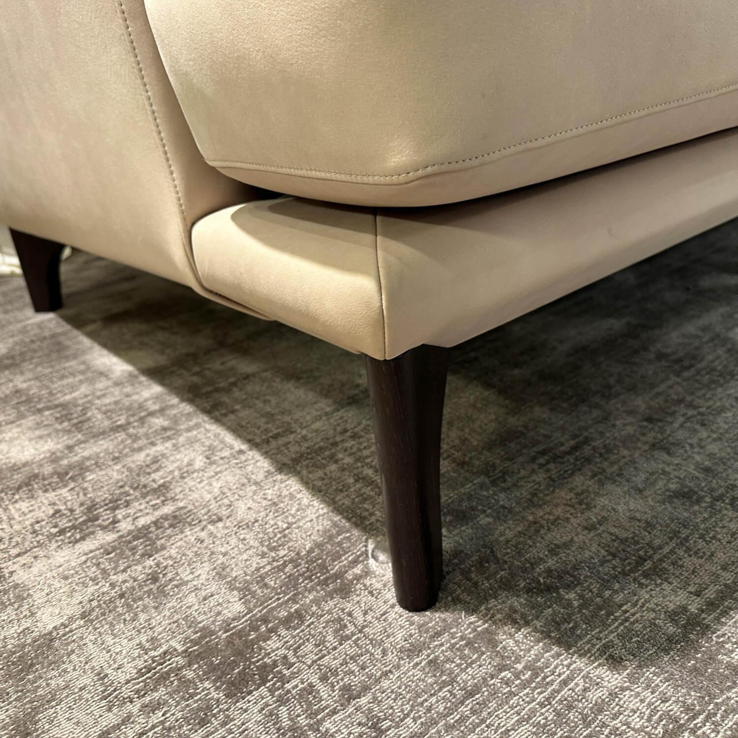 Bielefelder Werkstätten - Sofa Polo Lounge BW-162-3001 Leder Java Sand BW0500-502 Holzfuß In Wengefarbe Gebeizt - 4