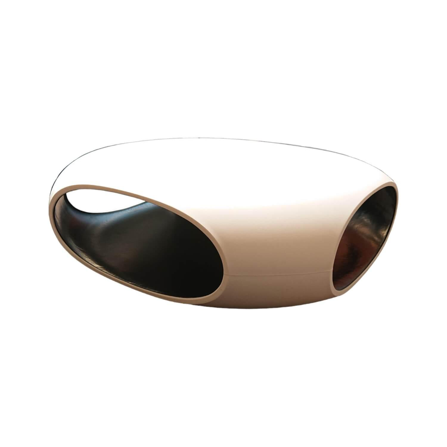 Bonaldo - Couchtisch Pebble Polyethylen Aussen Weiß Innen Grau - 1